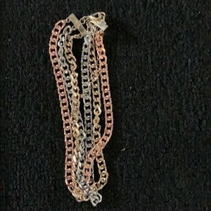 Necklace gold, rose, silver